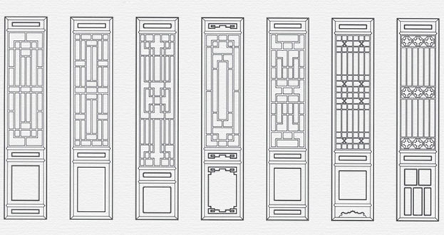 望谟常用中式仿古花窗图案隔断设计图